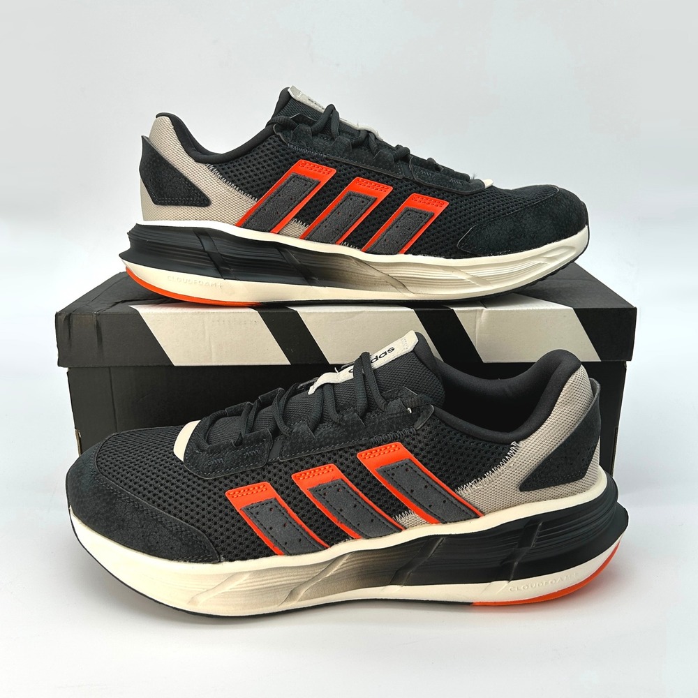 adidas Astrastar Sz 11.5 Mens Sneakers Gray Orange Trainers Cloudfoam NEW JQ6077